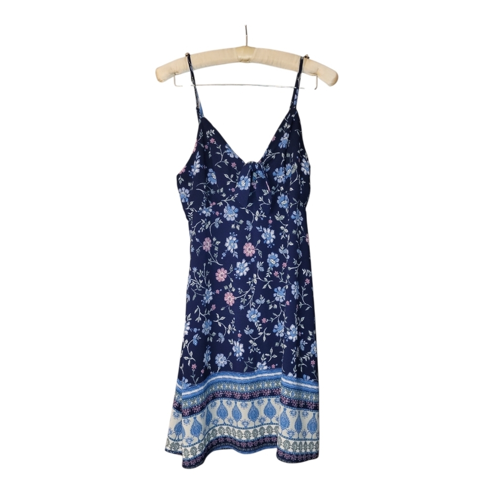 Trixxi Blue Floral Mini Dress Spring S